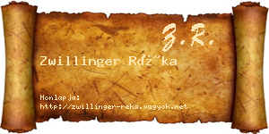 Zwillinger Réka névjegykártya